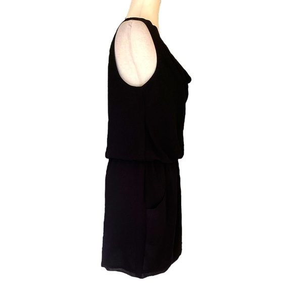 Theory Jaylyn Black Draped Neck Sleeveless Drop Waist Tunic Slip Dress - 4 - Picture 8 of 15